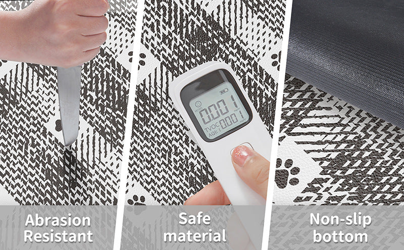 Green And White Pet Feeding Mat 45x60cm - Anti-Slip, Durable Diatom Mud Mat for Dogs and Cats, Easy to Clean