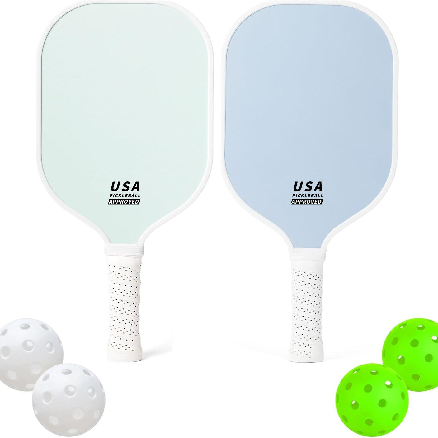 Blue Fiberglass Pickleball Paddle - Lightweight 215g with Anti-Slip TPU Grip for Outdoor Sports