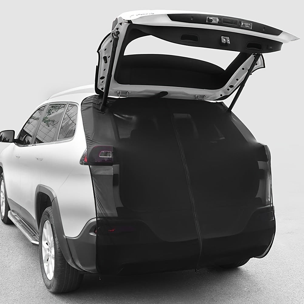 Size XL Black Tailgate Mosquito Net Screen - Magnetic Bug Protection for Boot Opening