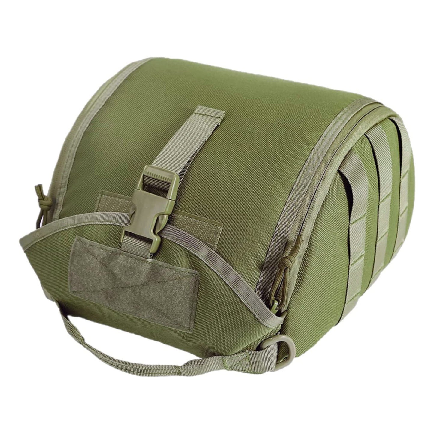 Green Tactical Helmet Bag & Utility Pouch - Padded MOLLE Gear Storage Carrier
