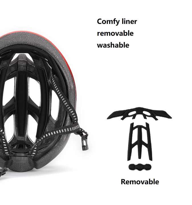Red And Black Gradient Lightweight Adult Bicycle Helmet - Adjustable Fit Road & Mountain Bike Safety Headgear (57-62cm)