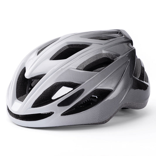 White And Black Gradient Lightweight Adult Bicycle Helmet - Adjustable Fit Road & Mountain Bike Safety Headgear (57-62cm)