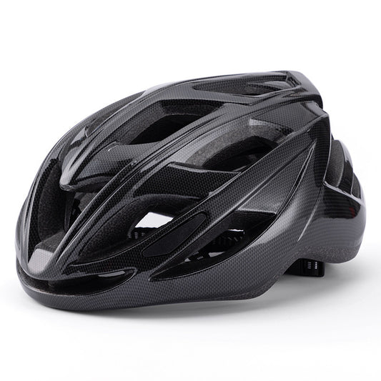 Carbon Fiber Black Lightweight Adult Bicycle Helmet - Adjustable Fit Road & Mountain Bike Safety Headgear (57-62cm)