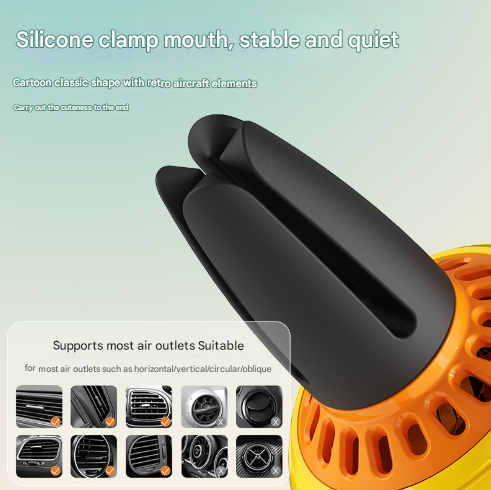 Dark-grey Cute Car Air Vent Clip Freshener - Decorative Scent Diffuser for Automotive Interiors
