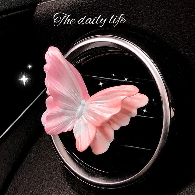 Dreamy Pink Butterfly Set of 3 Butterfly Car Air Vent Clips - Decorative Scent Diffuser Ornaments