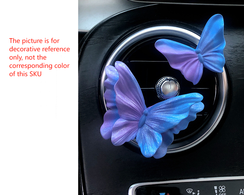 Translucent Pink Butterfly Set of 3 Butterfly Car Air Vent Clips - Decorative Scent Diffuser Ornaments