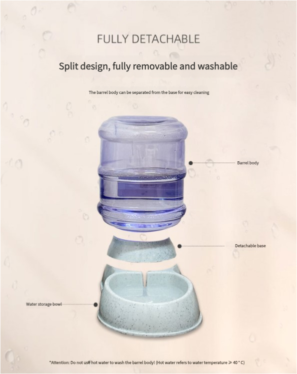 Grey Automatic Pet Feeder and Drinker Combo for Cats and Small Dogs - 2 in 1 Detachable Design