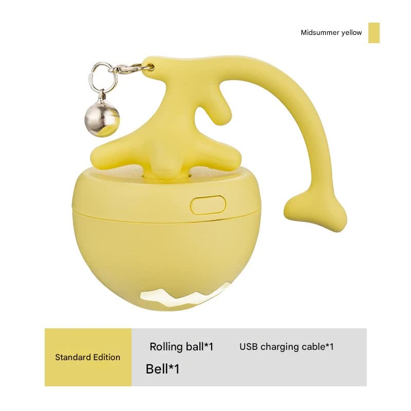 Rechargeable Interactive Cat Toy - Self-Rolling Ball with LED Light,Standard Edition Blue