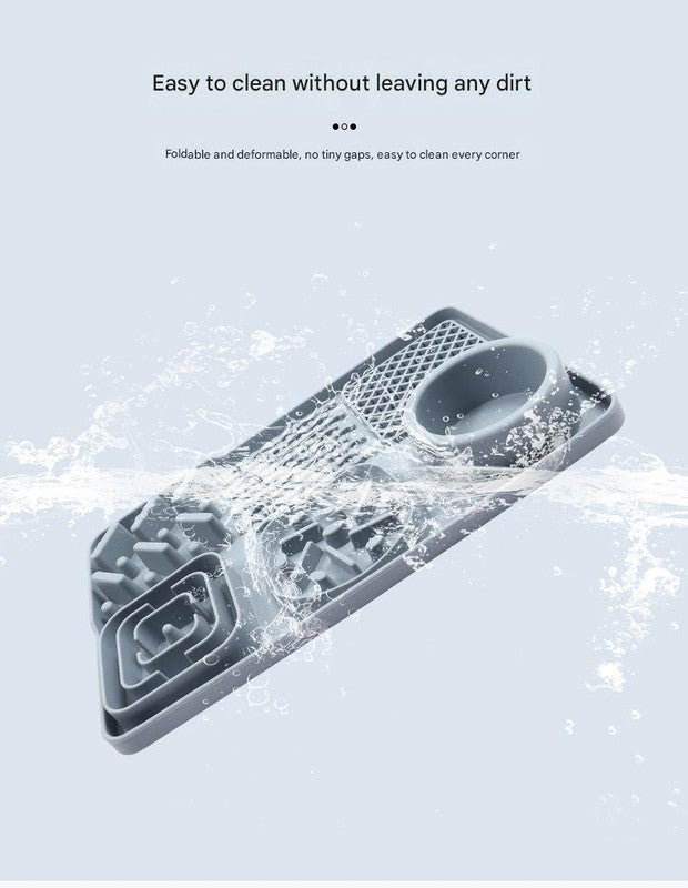 Pet Slow Feeder Lick Mat with Suction Cups - Anti-Anxiety Dog Feeding Mat(Grey)