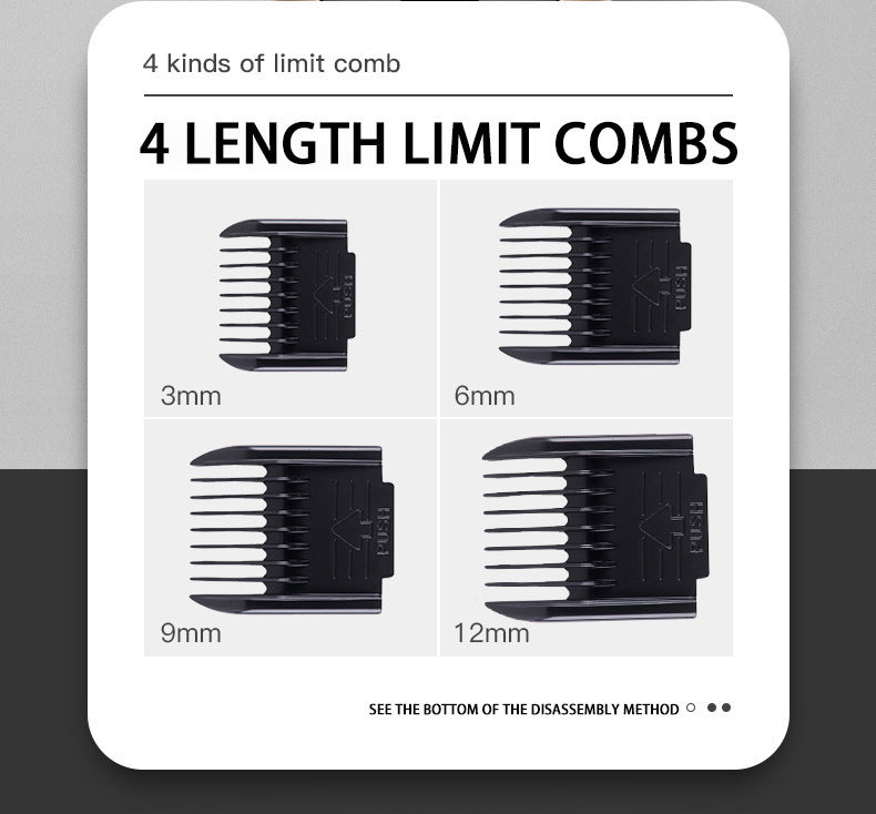 Professional Pet Grooming Hair Clipper Kit - Rechargeable, Low Noise, with Ceramic Blades & 5-Speed Adjustment(Platinum)