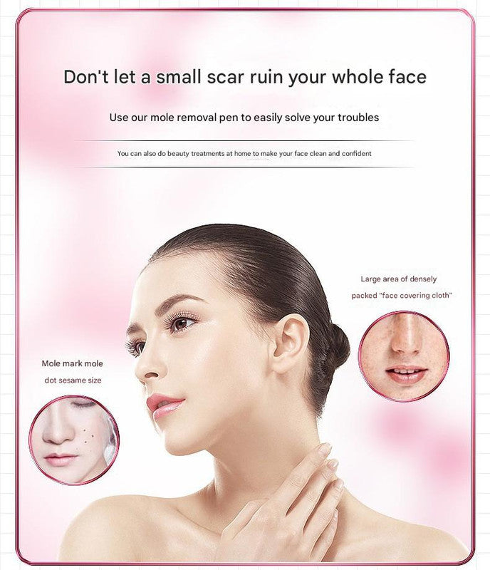 Professional 9-Level Skin Tag & Mole Remover Pen - USB Rechargeable with LED Display & Multiple Needles(pink)