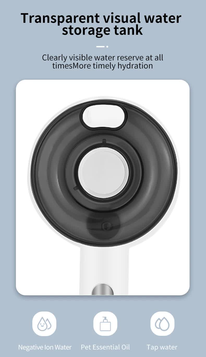 Pink Rechargeable Pet Grooming Brush with UVC Sterilizer & Mist Spray