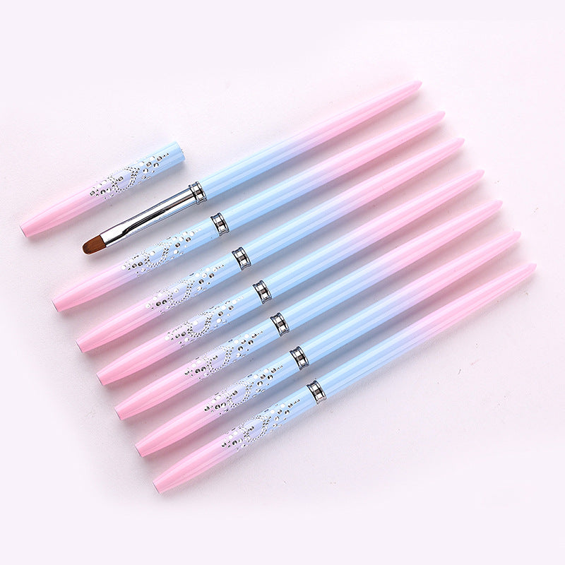 Professional Nail Art Brush Kit (15pcs) - Gradient Handles Manicure Tools