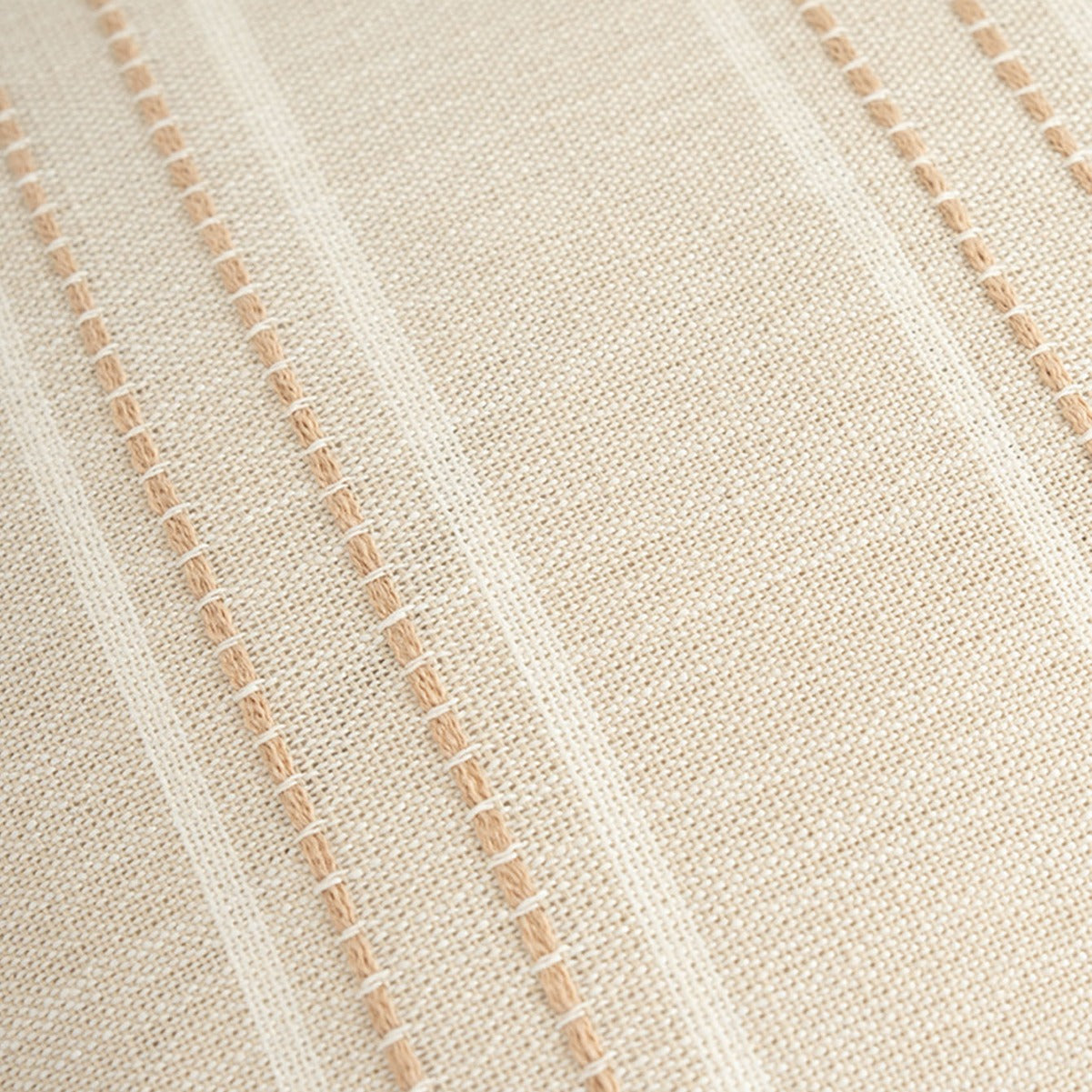 Textured Vertical Striped Pillowcases - Scandinavian Home Decor Accents (Beige Stripes Pair - 45x45cm)