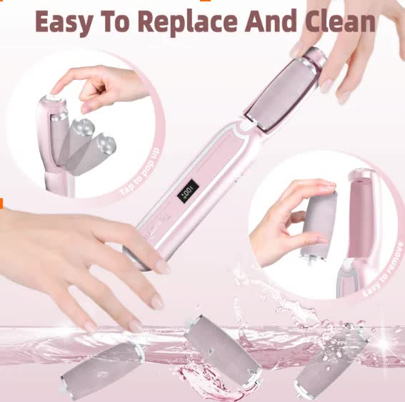 Gray purple Rechargeable Electric Callus Remover - 3 Speeds, LCD, for Smooth Feet