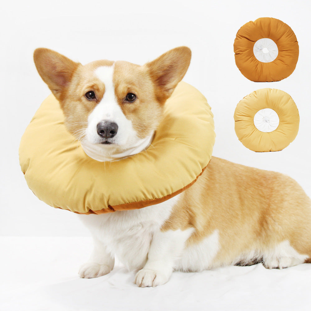 Yellow Adjustable Soft Elizabethan Collar for Pets - Comfortable Recovery Aid - L