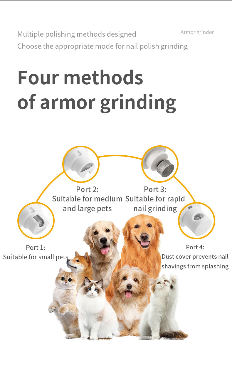 Black Professional Pet Nail Grinder Kit - LCD, LED, Laser, for Dogs & Cats