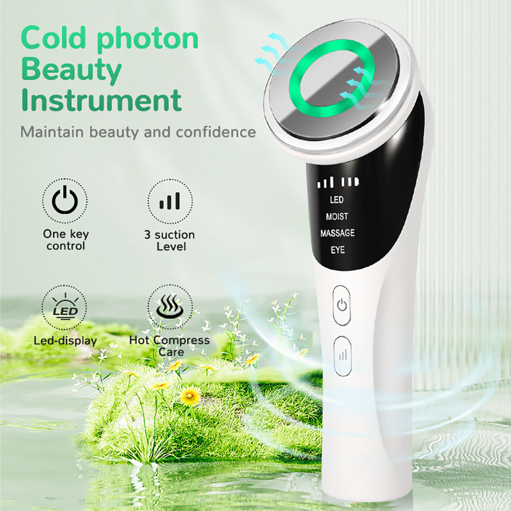 Cold Photon LED Light Therapy Facial Massager - EMS, Hot Compress, Skin Rejuvenation Wand