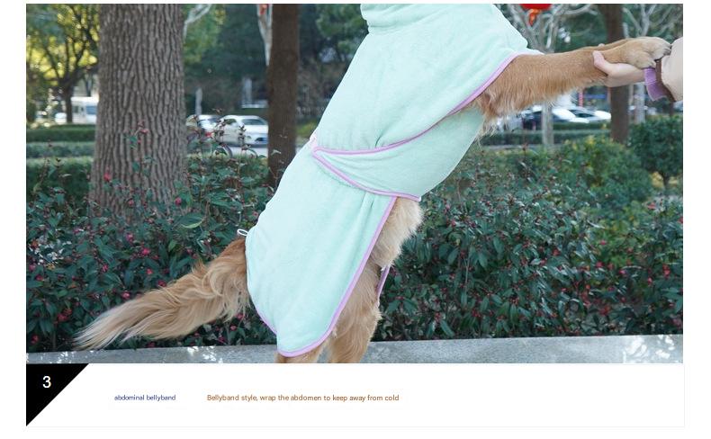 Green Hooded Dog Bathrobe - Super Absorbent, Adjustable Fit, Cozy Pet Towel (Size : M)