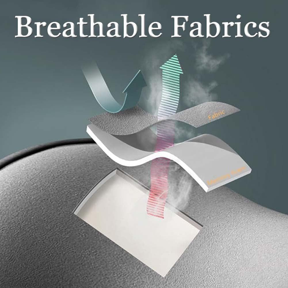 Pink Ergonomic Memory Foam Car Headrest & Lumbar Support Cushion Set - Driving Comfort Neck & Back Pillow