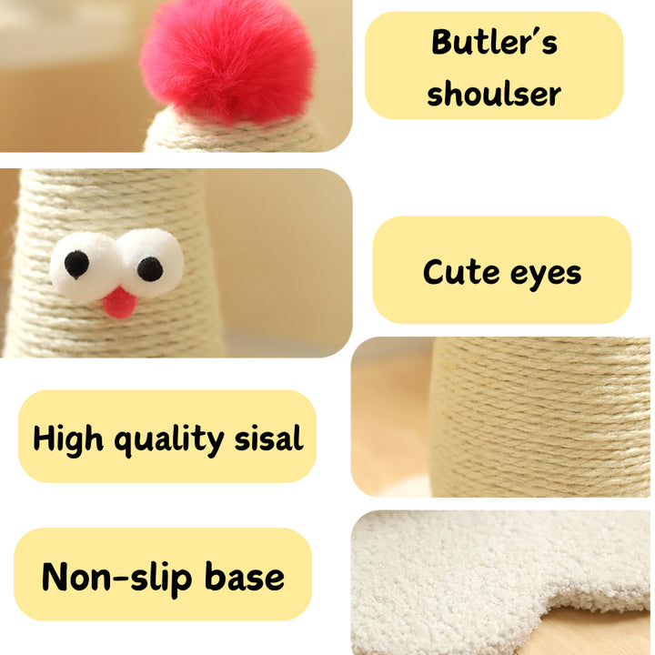 Pink Adorable Chick Cat Scratching Post - Durable Sisal Rope Scratcher Toy for Cats & Kittens