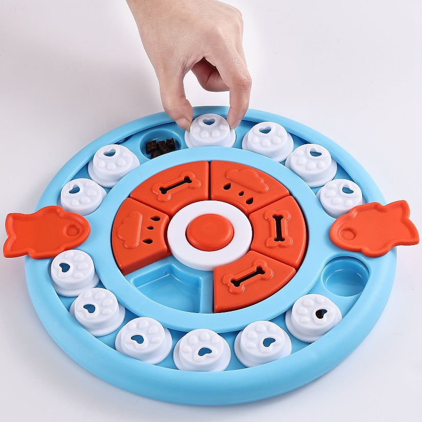 Blue Interactive Pet Puzzle Feeder Toy - Slow Eating & Mental Stimulation Game for Dogs & Cats