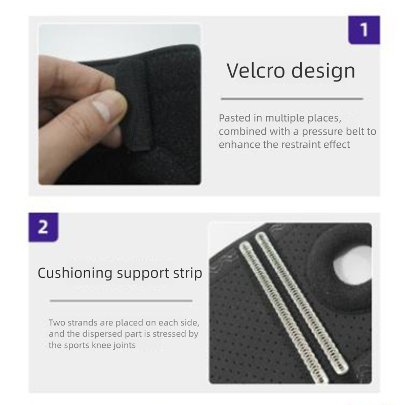 Blue Adjustable Knee Brace Support (Pair) with Dual Spring Stabilizers & Patella Gel Pad - Non-Slip for Sports Running Hiking