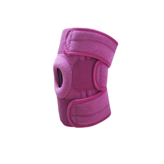 Pink Adjustable Knee Brace Support (Pair) with Dual Spring Stabilizers & Patella Gel Pad - Non-Slip for Sports Running Hiking