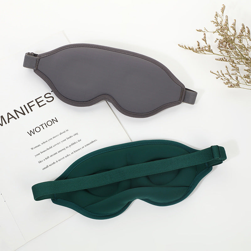 2 Pcs Green 3D Contoured Eye Mask - Total Blackout, Pressure-Free Memory Foam, Skin-Friendly & Breathable for Deep Rest