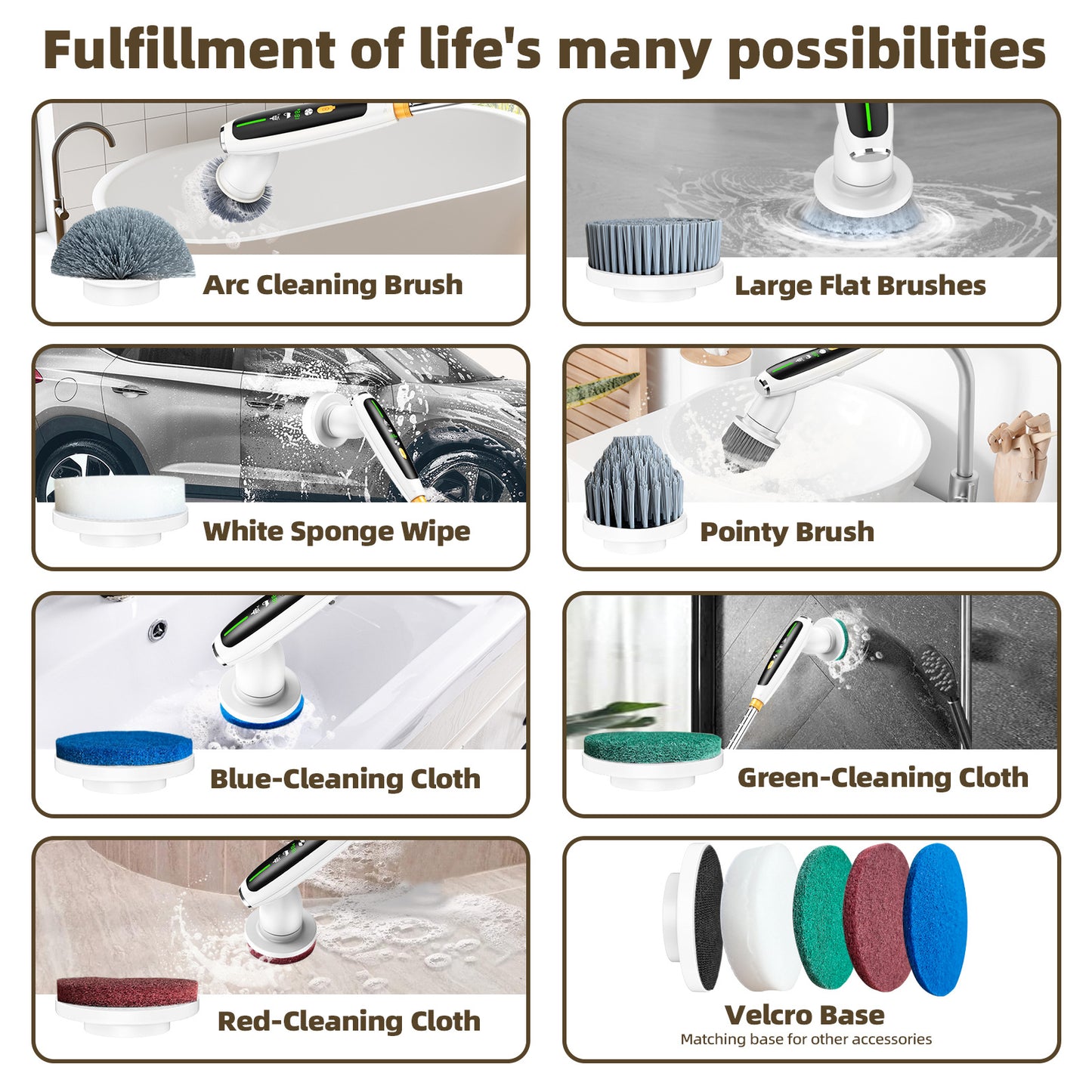 Simple Millet Style Powerful Torque Silent Extendable Smart-Sensing Electric Cleaning Brush