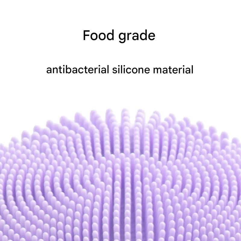 Silicone Facial Cleansing Brush - 6-Speed Vibration, Food-Grade Antibacterial Material with Warming Function(Purple)