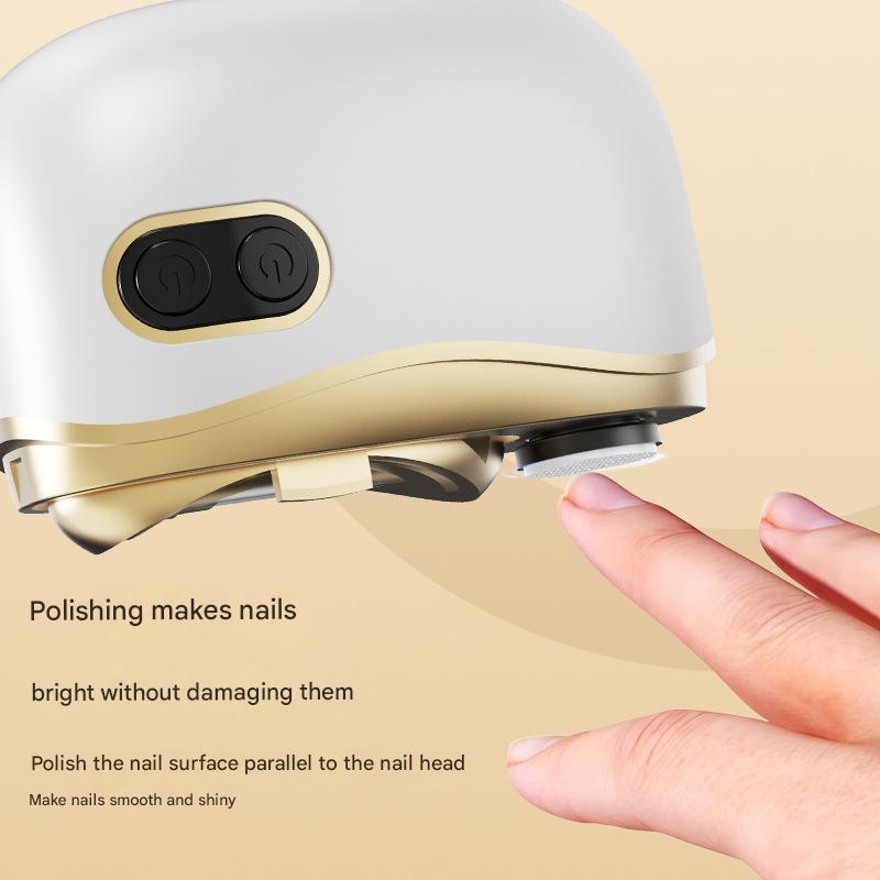 Electric Nail Clipper & Grinder - 2-in-1 Automatic Trimmer with 2 Speeds, Type-C Charging, Safe for All Ages(white)