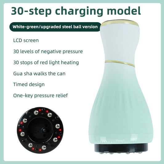 Gradient white green Portable Electric Cupping Therapy Device - Adjustable Intensity & Heat