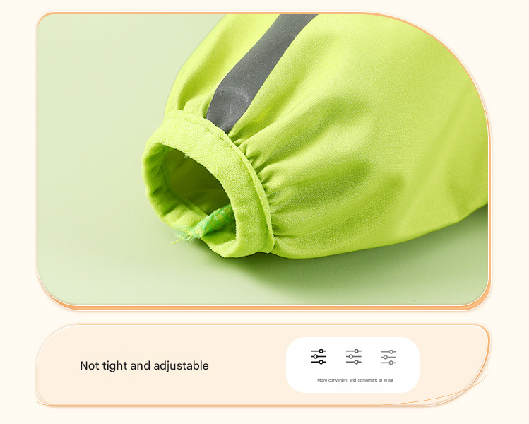 Colorblock (White Green) Dog Raincoat - Waterproof with Hood and Reflective Strips (Size M)