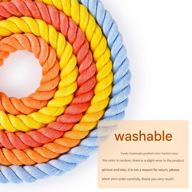 Handmade Rope Dog Collar and Leash Set - Colorful Woven Cotton Cotton (Dark Gray - Size XL)