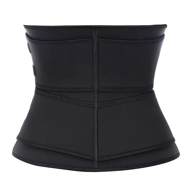 Size 5XL Black Womens Sweat-Enhancing Waist Trainer Belt - Dual Strap Zipper Tummy Control Cincher for Workout & Postpartum Shaping