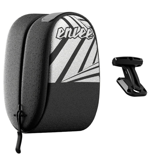 Black Compact Bike Saddle Bag - Quick-Release Water-Resistant Tail Pouch with Reflective Accents