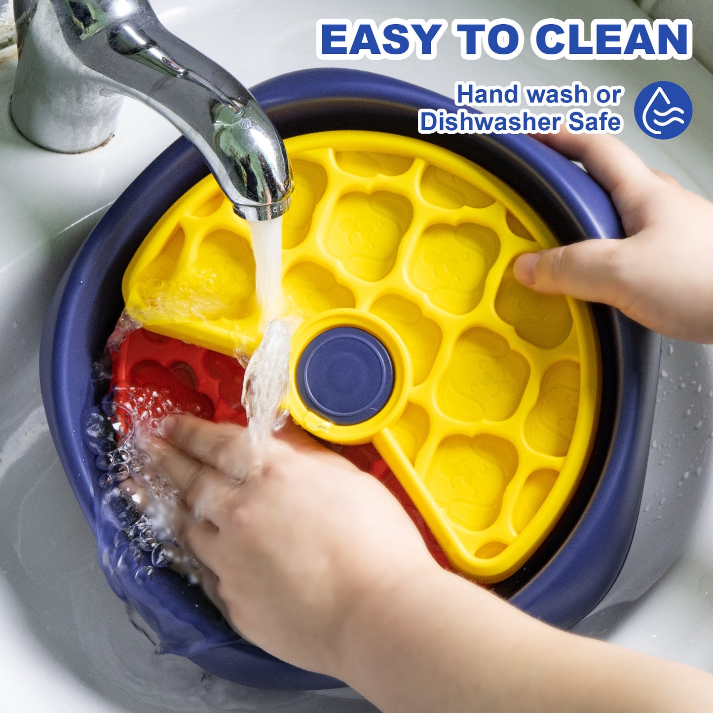 Red,Yellow and Blue Interactive Dog Puzzle Feeder Bowl - Slow Eating & Mental Stimulation Toy for Small Medium Breeds