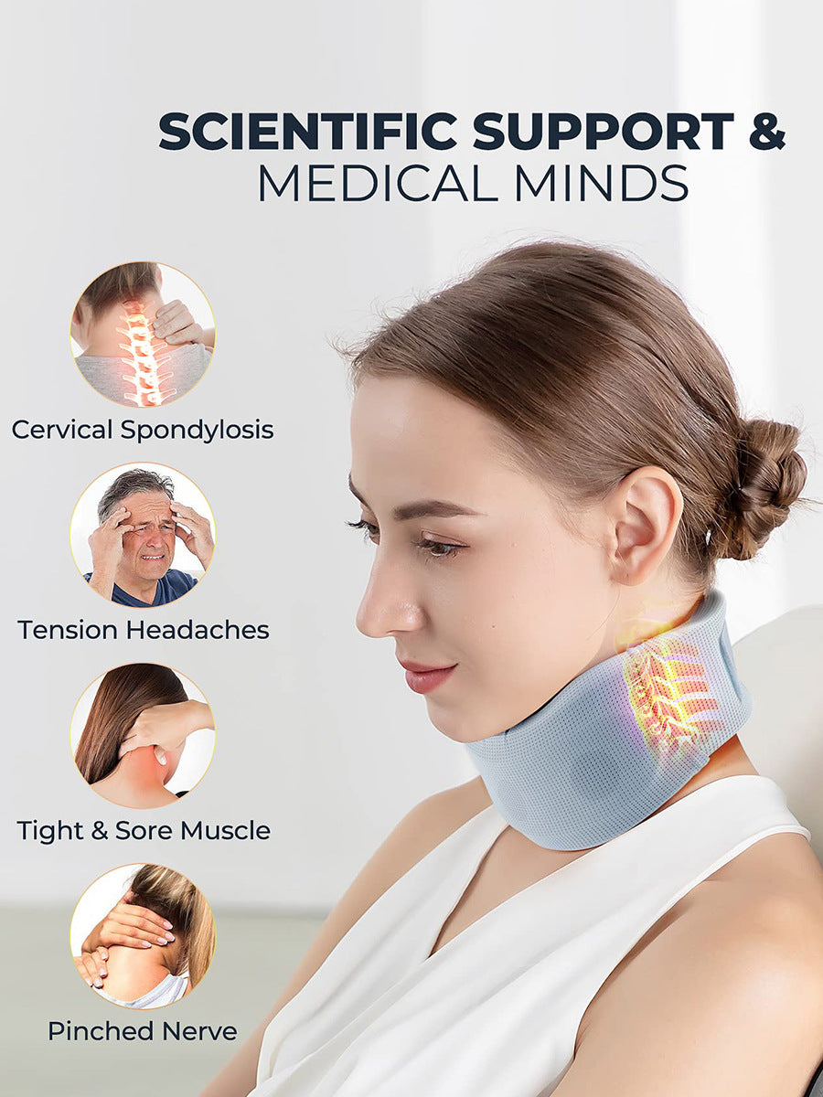 Size XL Orange Ergonomic Neck Support Brace - Soft Cervical Collar for Posture Correction and Pain Relief