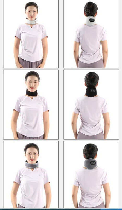 Light Grey Heated Vibrating Neck Wrap - USB Powered Massager for Soothing Pain Relief with 3 Heat & 3 Vibration Modes