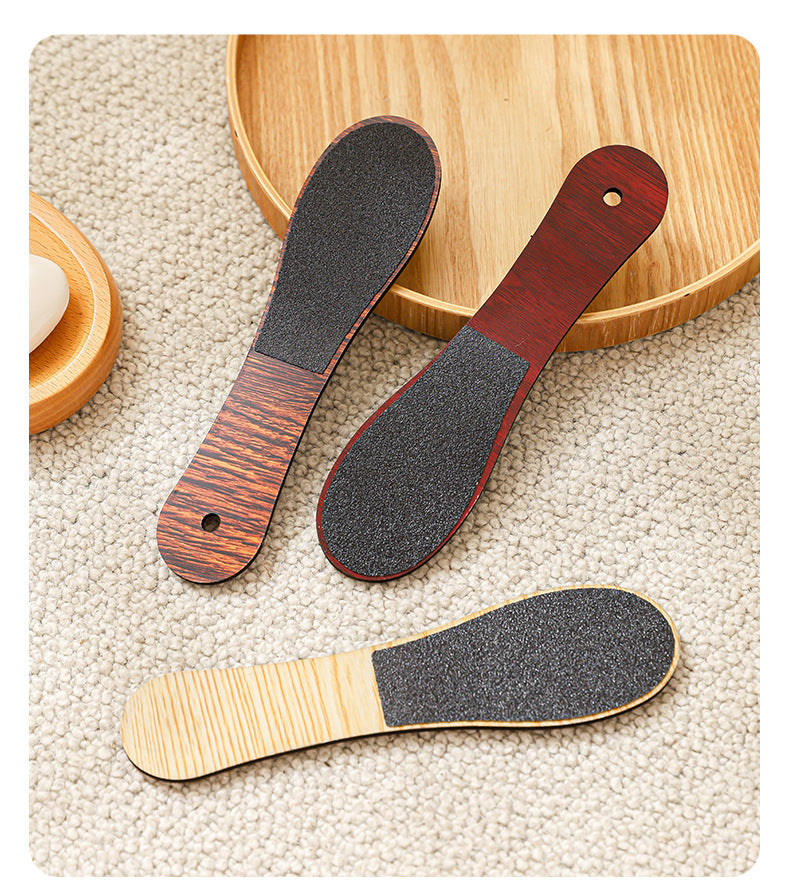 Khaki Professional Pedicure Foot File 10-Pack - Double-Sided Callus Remover with Wooden Handle