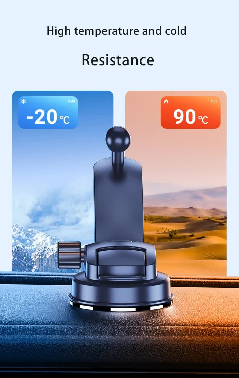 Red and Black Universal Car Phone Mount Holder - 360° Rotation with Upgraded Suction Cup for Dashboard & Windscreen