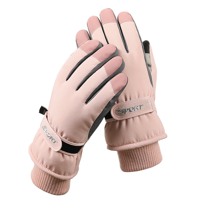 Women's Pink Top-Rated Waterproof Touchscreen Ski Gloves - Fleece-Lined for Men & Women