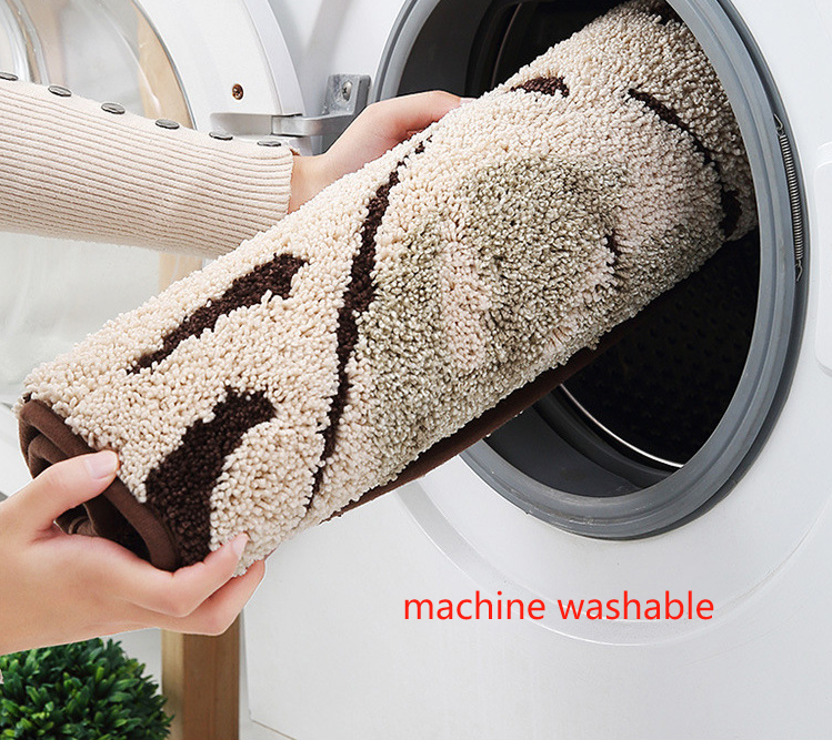 Leaves Fall in Autumn - Brown Jacquard Bathroom Mat - Super Absorbent Non-Slip Rug (40x60cm), Toilet Floor Mat for Bathroom/Bedroom/Entryway