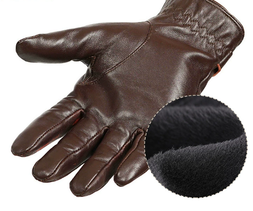 S Black Premium Men's Genuine Sheepskin Leather Driving & Cycling Gloves