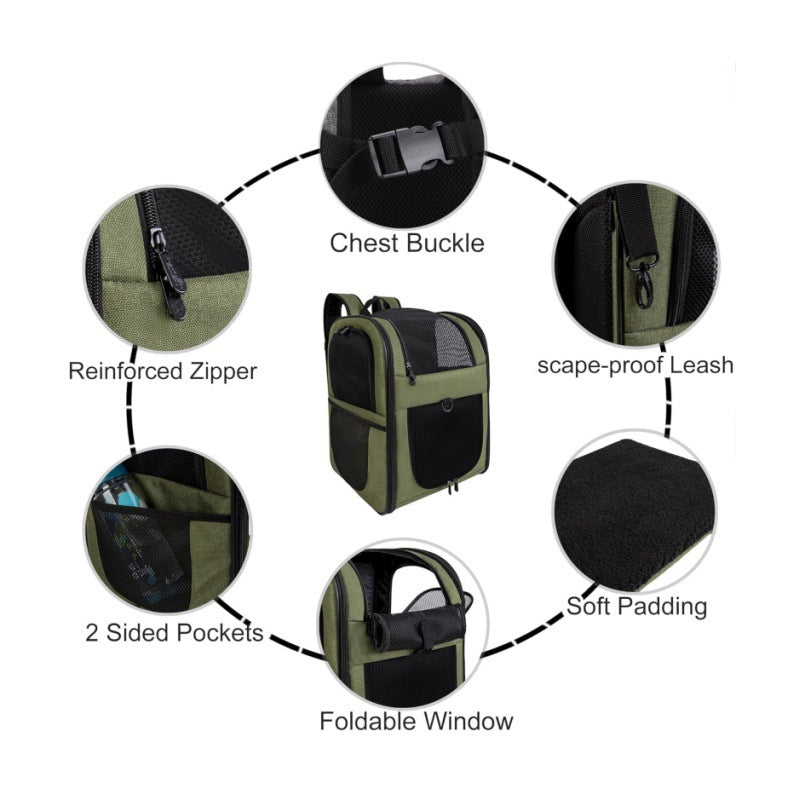 Blue Breathable Comfort Pet Travel Backpack