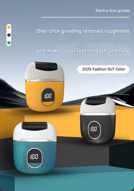 Yellow Smart Digital Electric Foot File - Automatic Dead Skin Remover