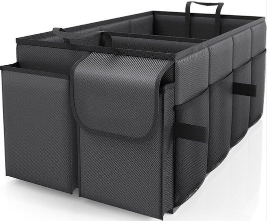 Black Car Trunk Storage Box - Foldable Organizer