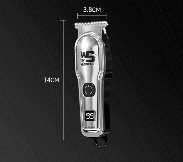 Black Professional Cordless Hair Clippers - USB Rechargeable Trimmer with LED Display for Barbers & Home Grooming