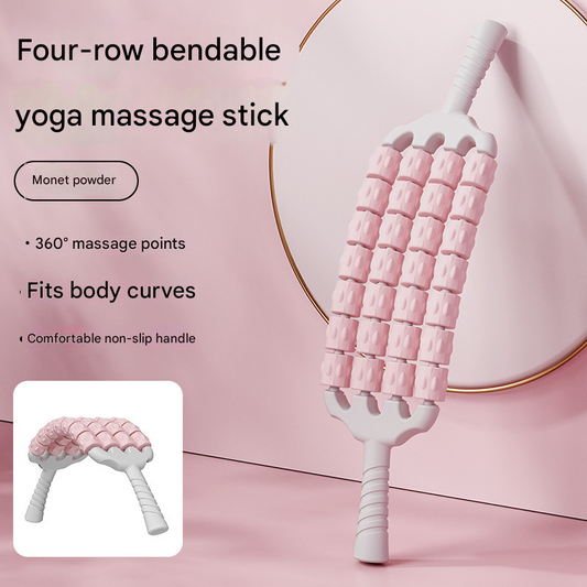 Pink Four-Row Bendable Massage Roller - Muscle Relaxation and Sensory Integration Training for Children